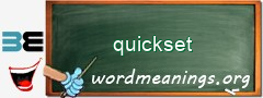 WordMeaning blackboard for quickset